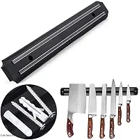 EEEZEEE 1 Pc Magnetic Knife Holder Wall Mount Stand Tool Shelf Storage Holder Chef Rack Strip Utensil Kitchen Tool Black-thumb3