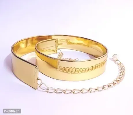 Alliance Fancy Gold Plated Kamarband With Drop Chain