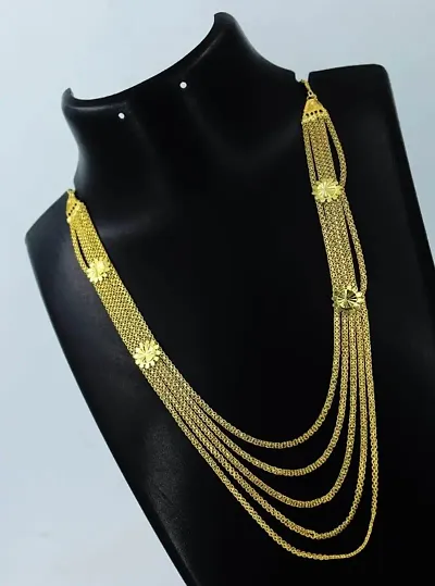 Alliance Western Flower Style 5 Line Chain Necklace Set