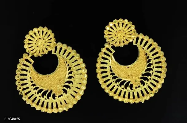 Alliance Fancy Gold Plated Round Chand Style Earrings