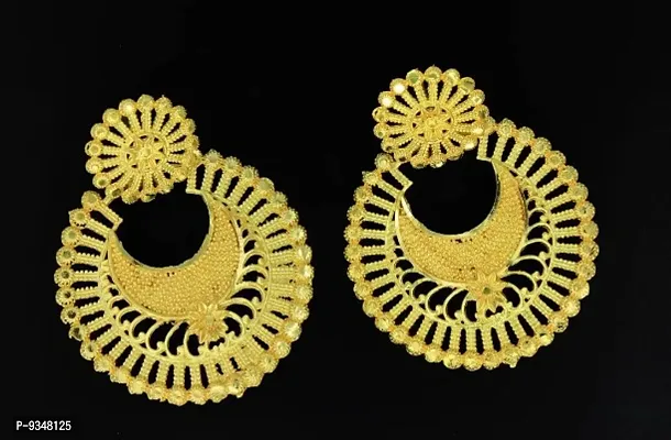 Alliance Fancy Gold Plated Round Chand Style Earrings-thumb0