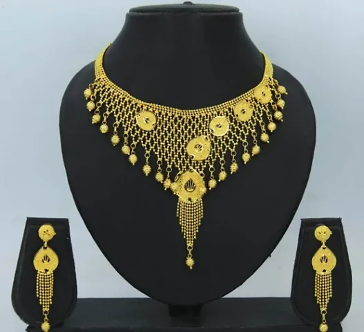 Traditional Alloy Gold Plated Necklace Set