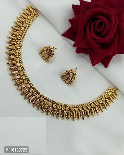 Alliance Traditional Gold Plated Necklace Set For Women