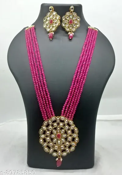 Partywear Alloy Kundan Layered Rajwadi Jewellery Set