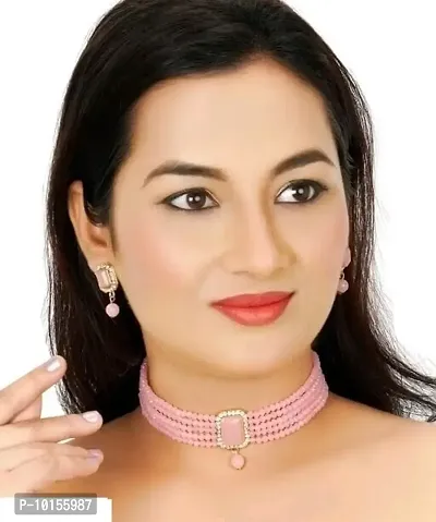 Alliance Pink Choker Jewellery Set-thumb0