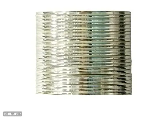 Alliance Fancy 24 Peace Silver Plain Bangles (24 Plain Bangles)