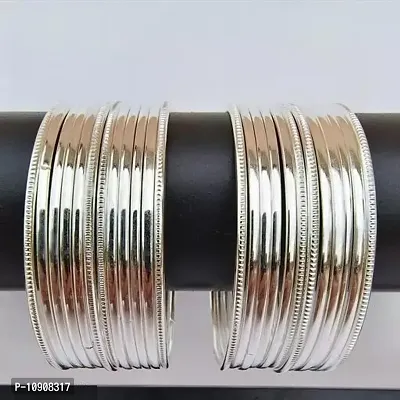 Alliance Fancy 24 Plain Silver Bangles Set