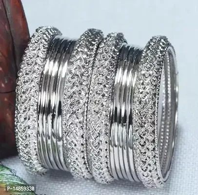 Alliance Fancy Silver Plated Bangles Set