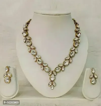 Alliance Tilak Style Necklace With Earrings Jewellery Set