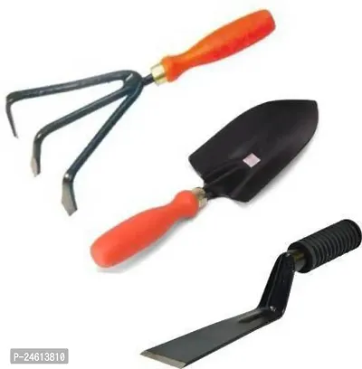 Useful Khurpi, Big Trowel And Cultivator Garden Tool Kit (3 Tools)-thumb0