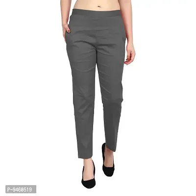 Aloof Women's Stretchable Regular Fit Cotton Trouser/Pant-thumb0