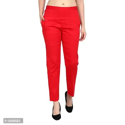 Aloof Women's Stretchable Regular Fit Cotton Trouser/Pant