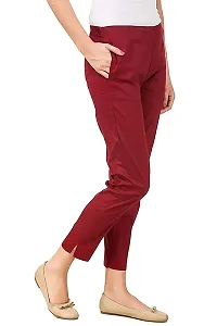 Aloof Women's Stretchable Regular Fit Cotton Trouser/Pant-thumb1