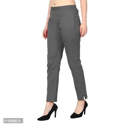 Aloof Women's Stretchable Regular Fit Cotton Trouser/Pant-thumb3