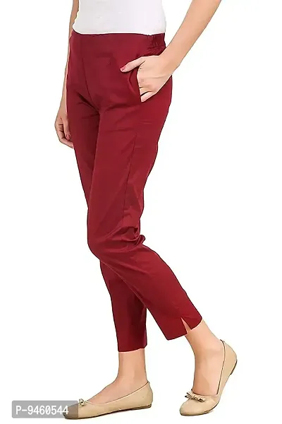 Aloof Women's Stretchable Regular Fit Cotton Trouser/Pant-thumb3