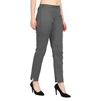 Aloof Women's Stretchable Regular Fit Cotton Trouser/Pant-thumb1
