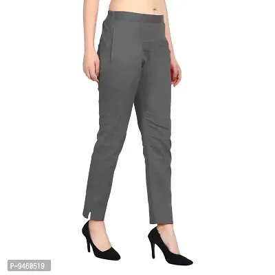 Aloof Women's Stretchable Regular Fit Cotton Trouser/Pant-thumb2