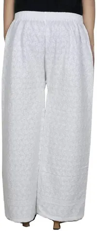 Aloof Women's Lucknow Chicken Cotton Palazzo Free Size-thumb2