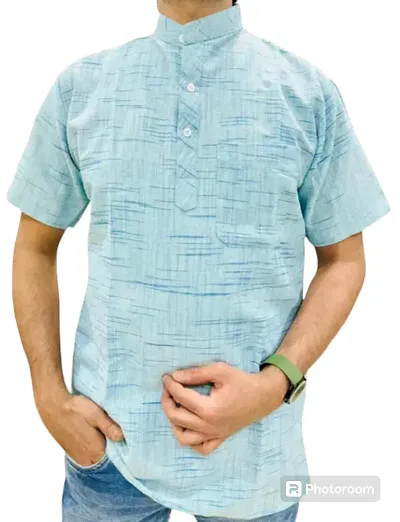 Trendy Khadi Short Kurta For Men