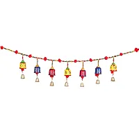 Manas Creation Handmade Jaipuri Traditional Elegant Pearl Plastic Pumpum 2 Side Door Hanging Toran/ Bandhanwar (Multicolour, 3 Feet) - Pack of 3-thumb2