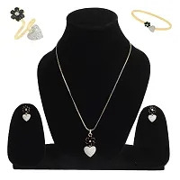 Ad stone jewelry set with a adjustable ring and bracelet (4 items) (GREEN)-thumb1
