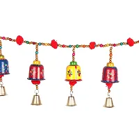 Manas Creation Handmade Jaipuri Traditional Elegant Pearl Plastic Pumpum 2 Side Door Hanging Toran/ Bandhanwar (Multicolour, 3 Feet) - Pack of 3-thumb3