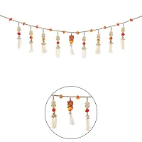 Eyesphilic HandmadeTraditional Elegant Pearl with Fumka Toran/Bandhanwar for Main Door (Multicolor, 40 Inch, Pack of 2)-thumb1