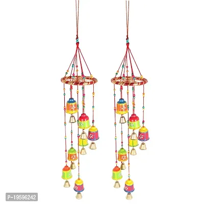 Manas Creation Handmade Jaipuri Traditional Elegant Pearl Plastic Pumpum 2 Side Door Hanging Toran/ Bandhanwar (Multicolour, 3 Feet) - Pack of 3-thumb5