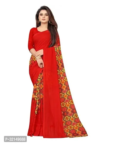 Elegant Cotton Printed Saree with Blouse piece For Women-thumb0