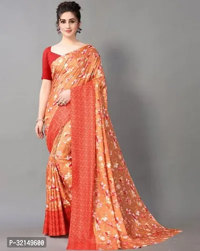 Elegant Cotton Printed Saree with Blouse piece For Women-thumb0