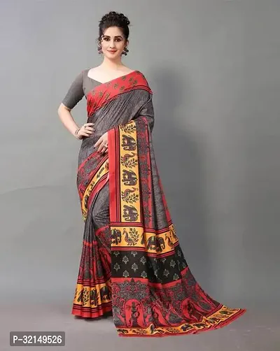 Elegant Cotton Self Pattern Saree with Blouse piece For Women