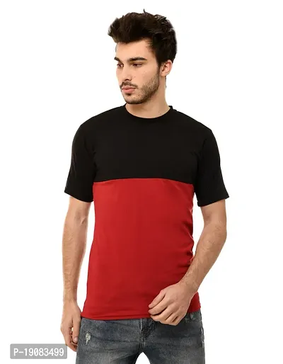 Ample Black And Red Casual Mens T-Shirt