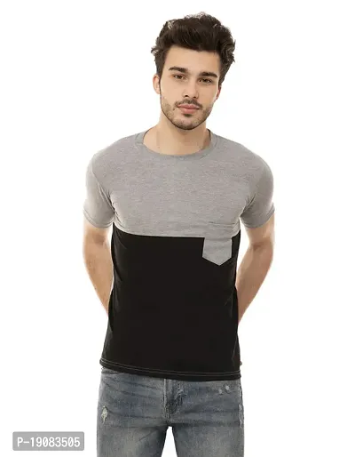 Ample Black And Gray Casual Mens T-Shirt