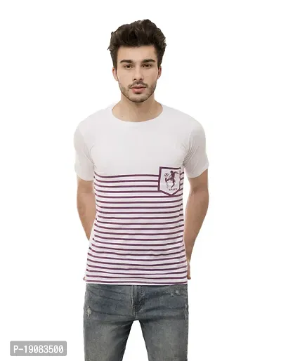 Ample White Casual Mens T-Shirt