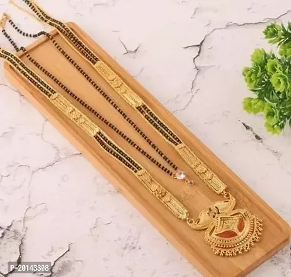Trendy Golden Brass Mangalsutra For Women
