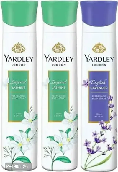 Yardley London Jasmine & English Lavender Deodorant Spray - For Women (450 ml, Pack of 3)-thumb0