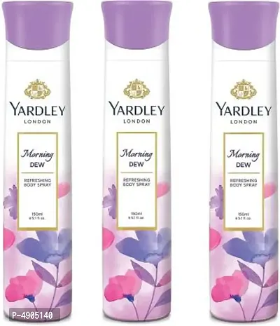 Yardley London Women Morning Dew 150ML Each (Pack of 3) Deodorant Spray - For Women (450 ml, Pack of 3)-thumb0