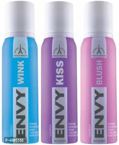Envy Wink, Kiss & Blush Deo Combo (Pack of 3) Body Spray Deodorant Spray - For Women (360 ml, Pack of 3)-thumb0