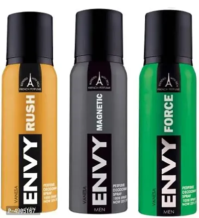 ENVY Magnetic, force and Rush Perfume Deodorant Spray 120ML Each (Pack of 3) Deodorant Spray - For Men & Women (360 ml, Pack of 3)-thumb0