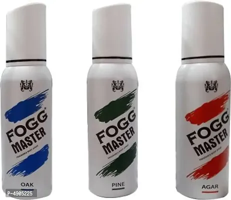 Fogg MASTER AGAR, OAK, PINE (PACK OF 3) Body Spray - For Men & Women (360 ml, Pack of 3)