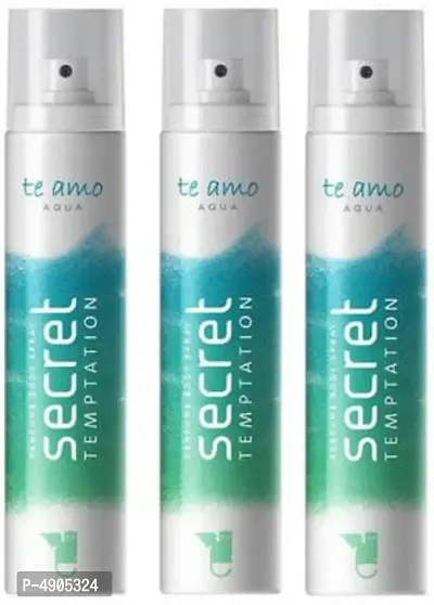 Secret Temptation Te Amo Aqua Perfume Body Spray Pack of 3 Combo (120ML each) Perfume Body Spray - For Women (360 ml, Pack of 3)-thumb0
