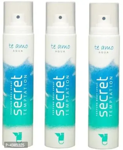 Secret Temptation Te Amo Aqua Perfume Pack of 3 Deodorant Spray - For Women (240 ml, Pack of 3)-thumb0
