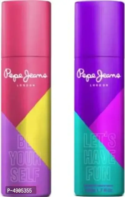 Pepe Jeans BE YOUR SELF & LET'S HAVE FUN Deodorant Spray - For Women (300 ml, Pack of 2)-thumb0