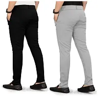 Stylish Multicoloured Cotton Trouser For Men Pack Of 2-thumb1