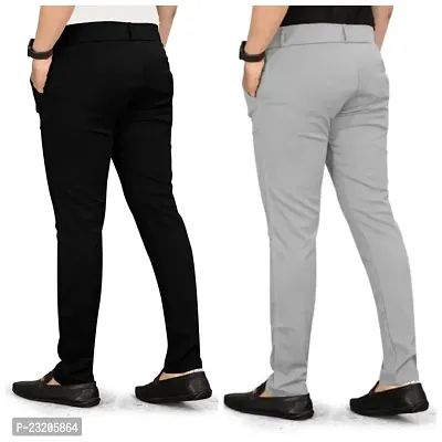 Stylish Multicoloured Cotton Trouser For Men Pack Of 2-thumb2