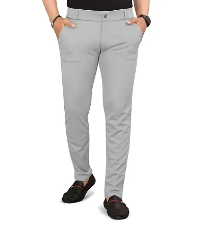 Stylish Fancy Lycra Blend Cotton Solid Trouser For Men