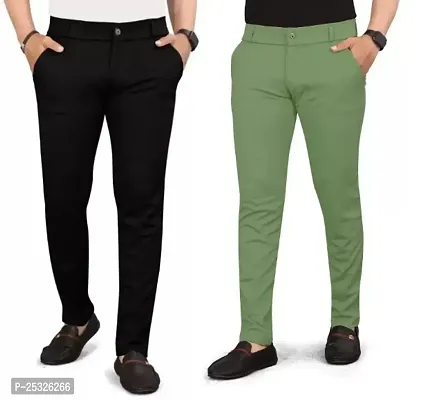 Classic Solid Trousers For Men Pack of 2