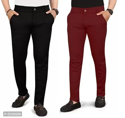 Classic Solid Trousers For Men Pack of 2