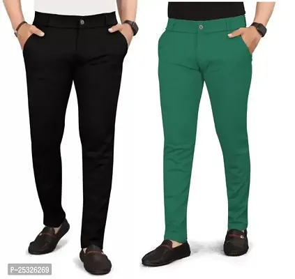 Classic Solid Trousers For Men Pack of 2