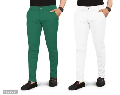 Classic Solid Trousers For Men Pack of 2-thumb0